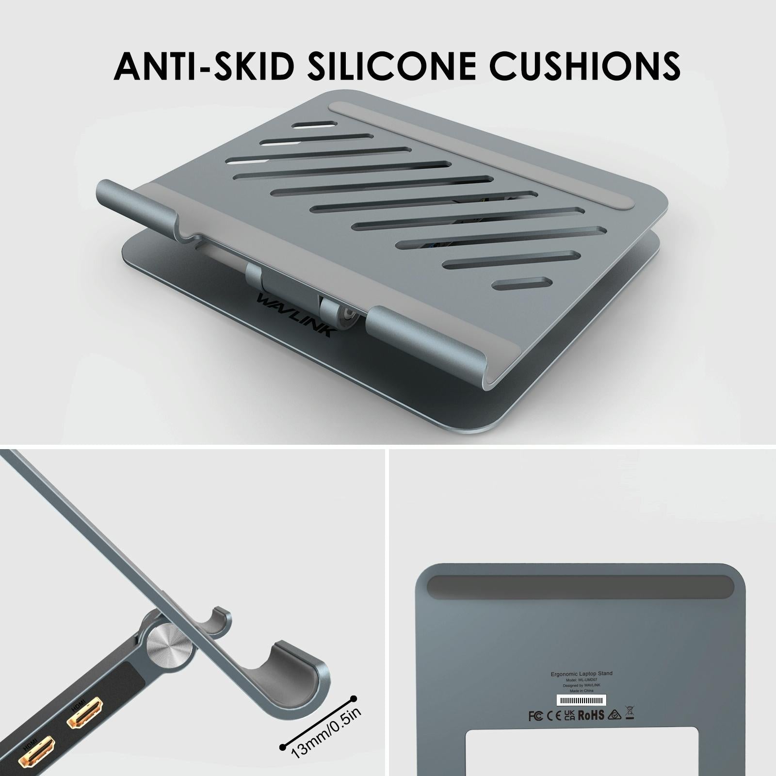 Adjustable Aluminum Laptop Stand with Type-c Docking Station 8