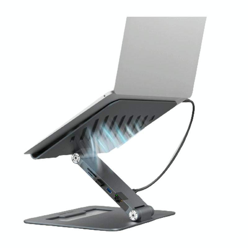 Adjustable Aluminum Laptop Stand with Type-c Docking Station 9