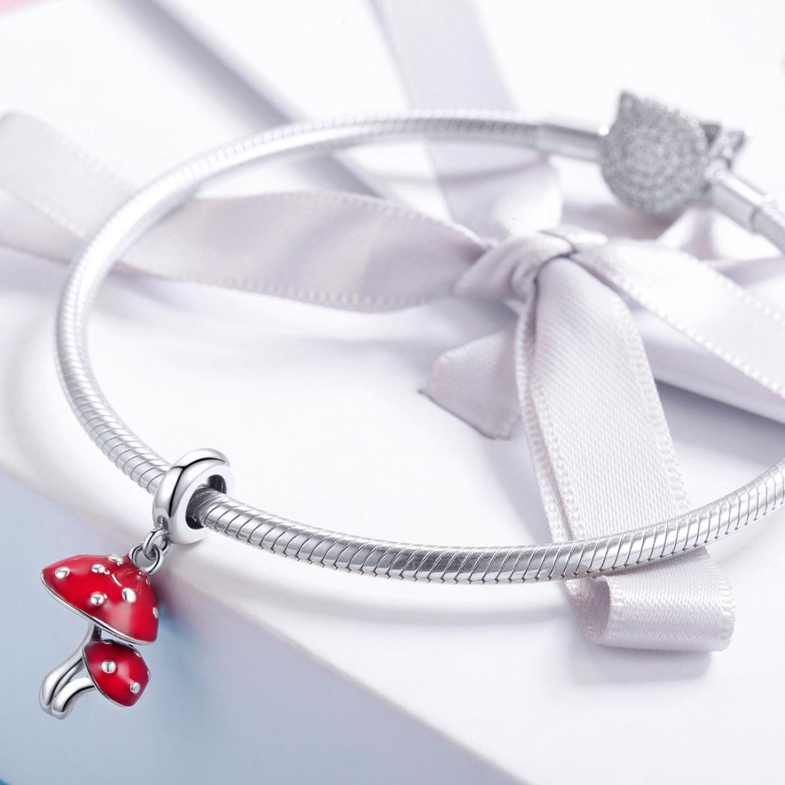 925 Sterling Silver Small Mushroom Bracelet Charms Diy Accessories 6