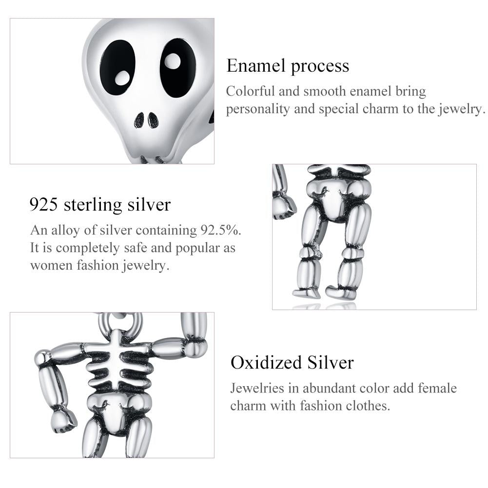 925 Sterling Silver Skull Beads For Diy Bracelets & Necklaces 5
