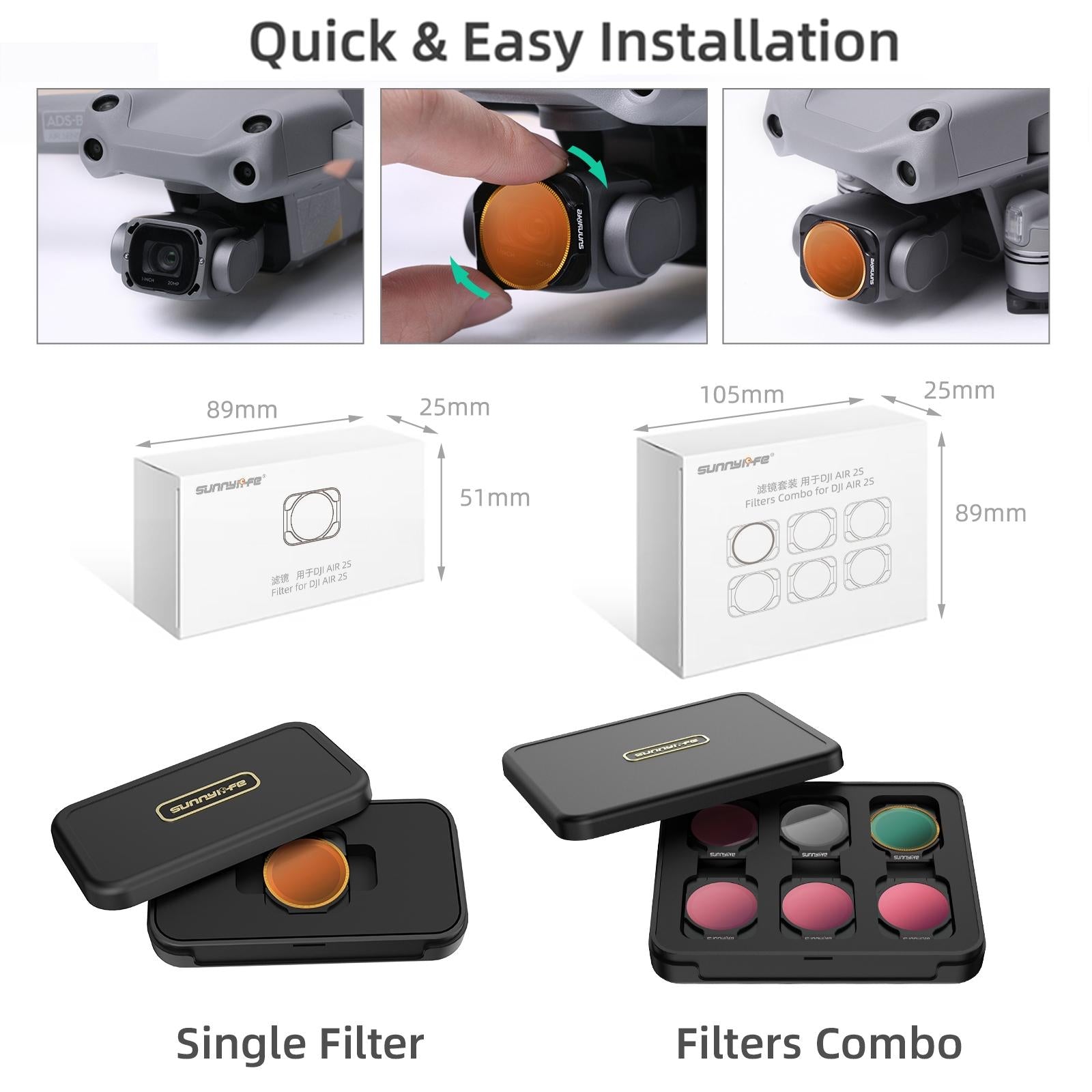 3-in-1 Cpl and Nd Lens Filters for Dji Air 2s 10