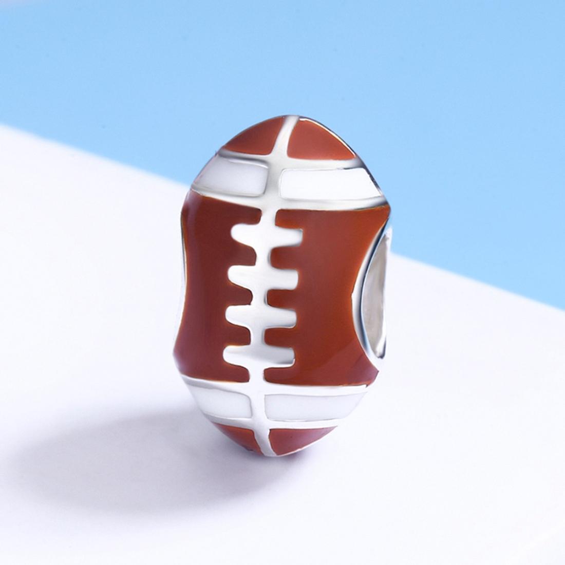 925 Sterling Silver Diy Rugby Ball Charms 5