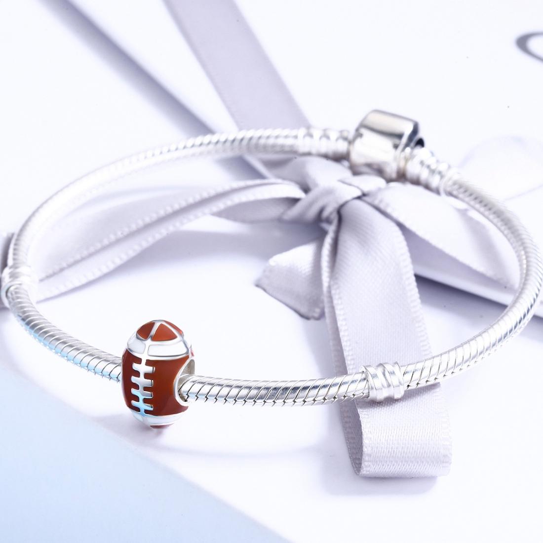 925 Sterling Silver Diy Rugby Ball Charms 7