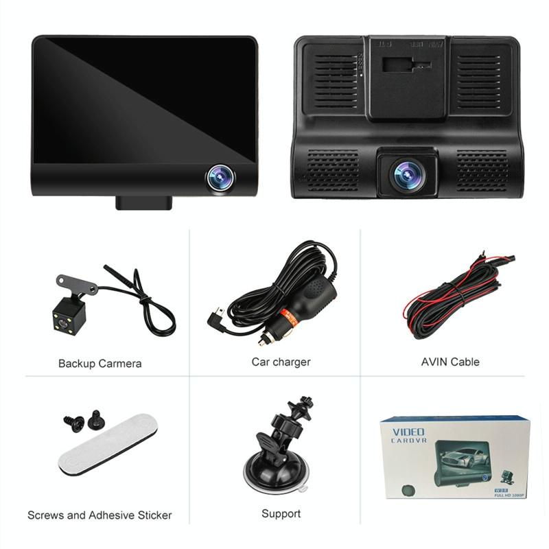 Hd 1080p Car Dvr with 3-in-1 Function and Wide Angle Night Vision - 4 Inch 5