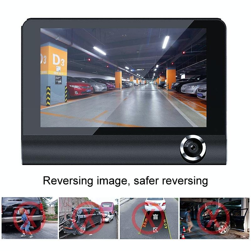 Hd 1080p Car Dvr with 3-in-1 Function and Wide Angle Night Vision - 4 Inch 9
