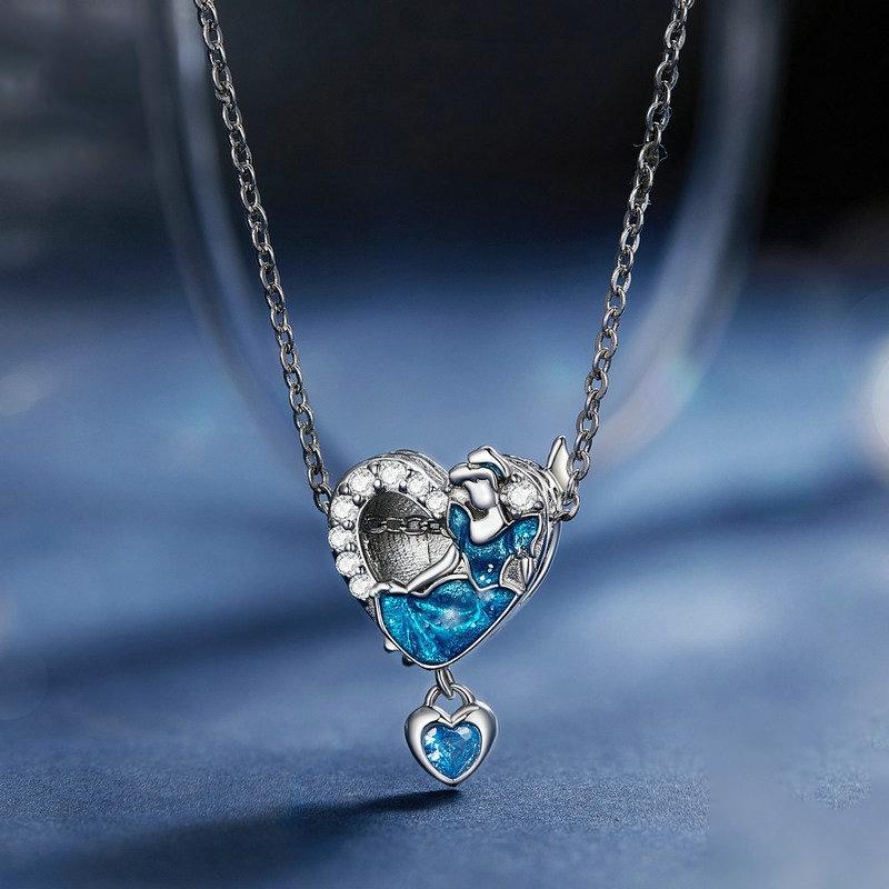 925 Sterling Silver Diy Heart Shaped Necklace Pendant 3
