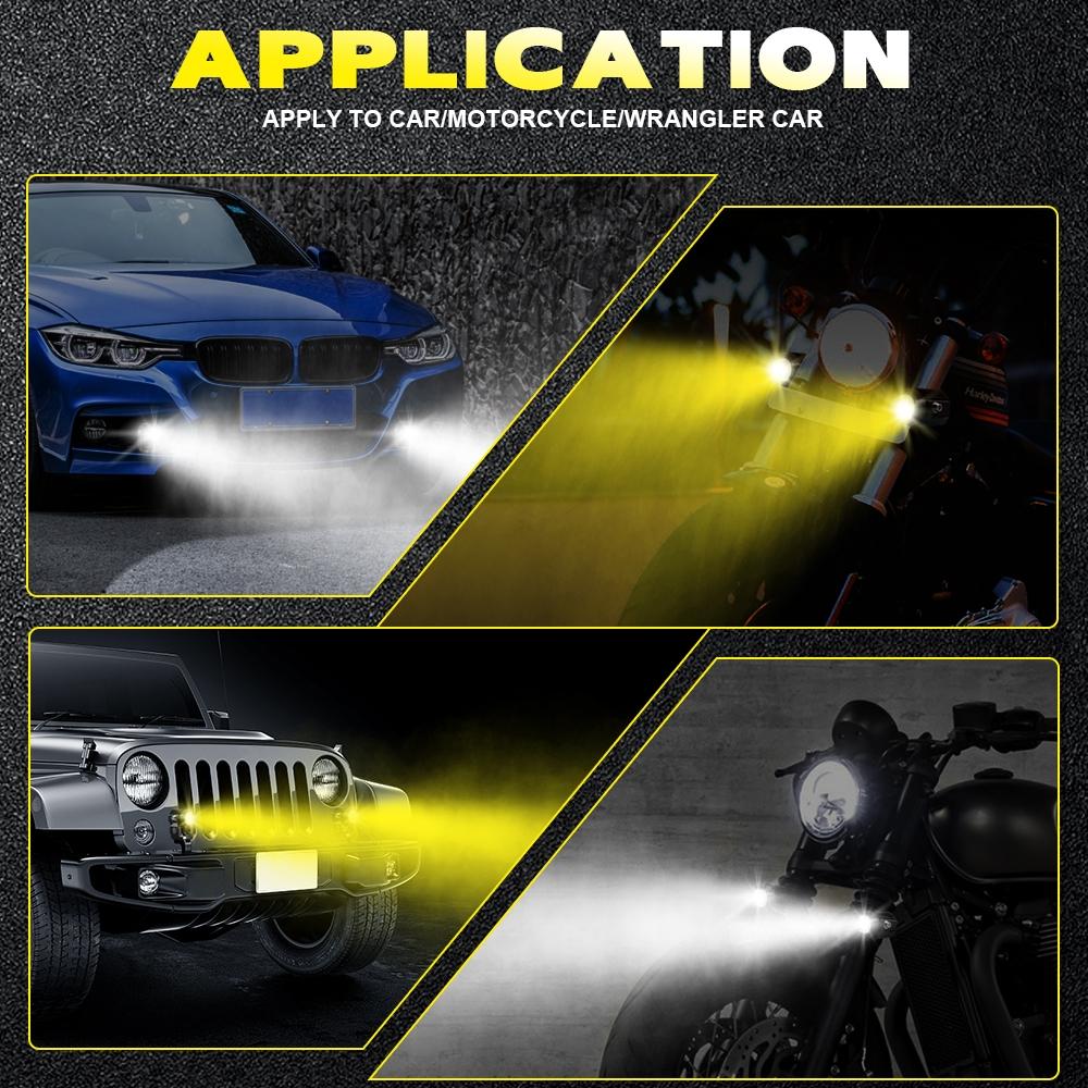 Car / Motorcycles Dc9 - 30V / 18W / 2000Lm / 6000K / 3000K Ip67 Mini Led Headlight 7