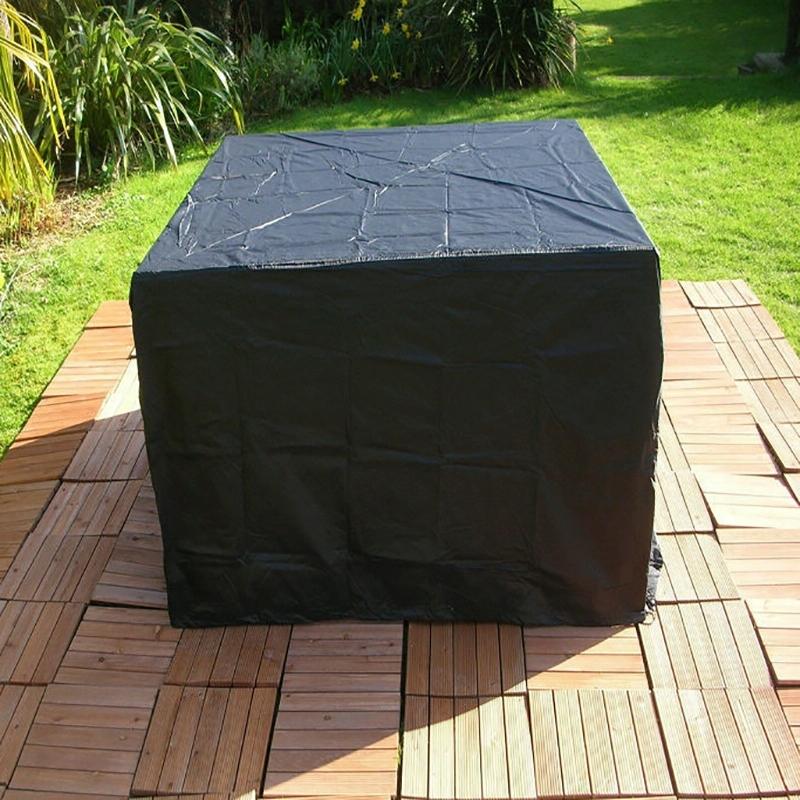 Outdoor Furniture Set Cover - Waterproof Anti-uv Dust-proof - 210d Oxford Cloth - 242x162x100cm - Black 9
