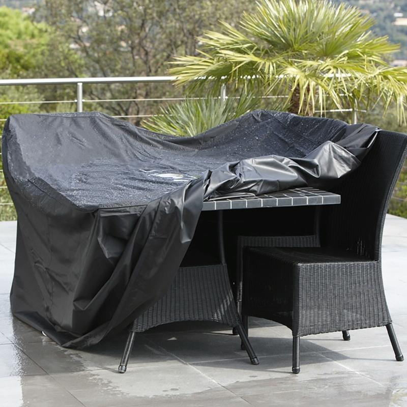 Outdoor Furniture Set Cover - Waterproof Anti-uv Dust-proof - 210d Oxford Cloth - 242x162x100cm - Black 10