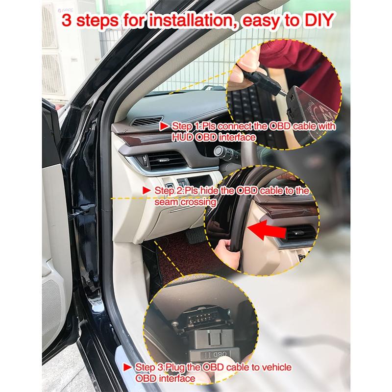 4 Inch Obd2+Gps Head Up Display Car Speed Revolving Speed Water Temp Battery Voltage Running Speed & Distance 5