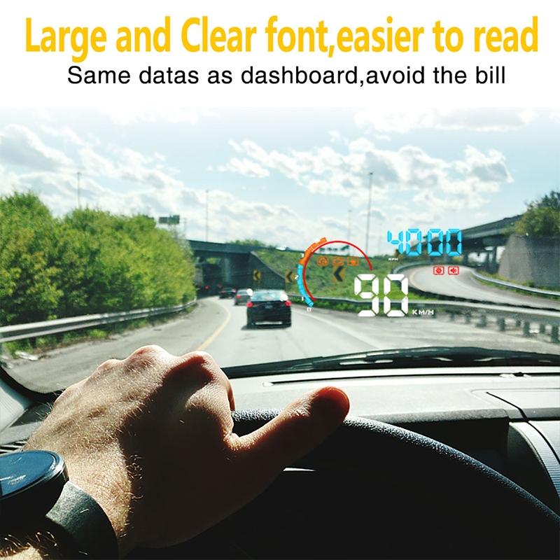 4 Inch Obd2+Gps Head Up Display Car Speed Revolving Speed Water Temp Battery Voltage Running Speed & Distance 9