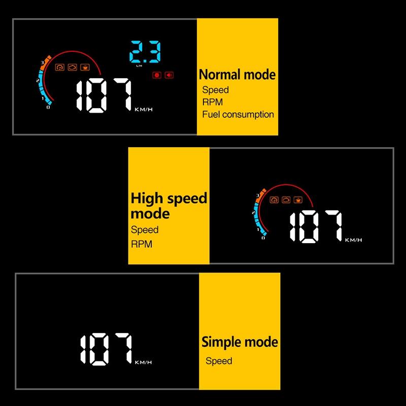 4 Inch Obd2+Gps Head Up Display Car Speed Revolving Speed Water Temp Battery Voltage Running Speed & Distance 11