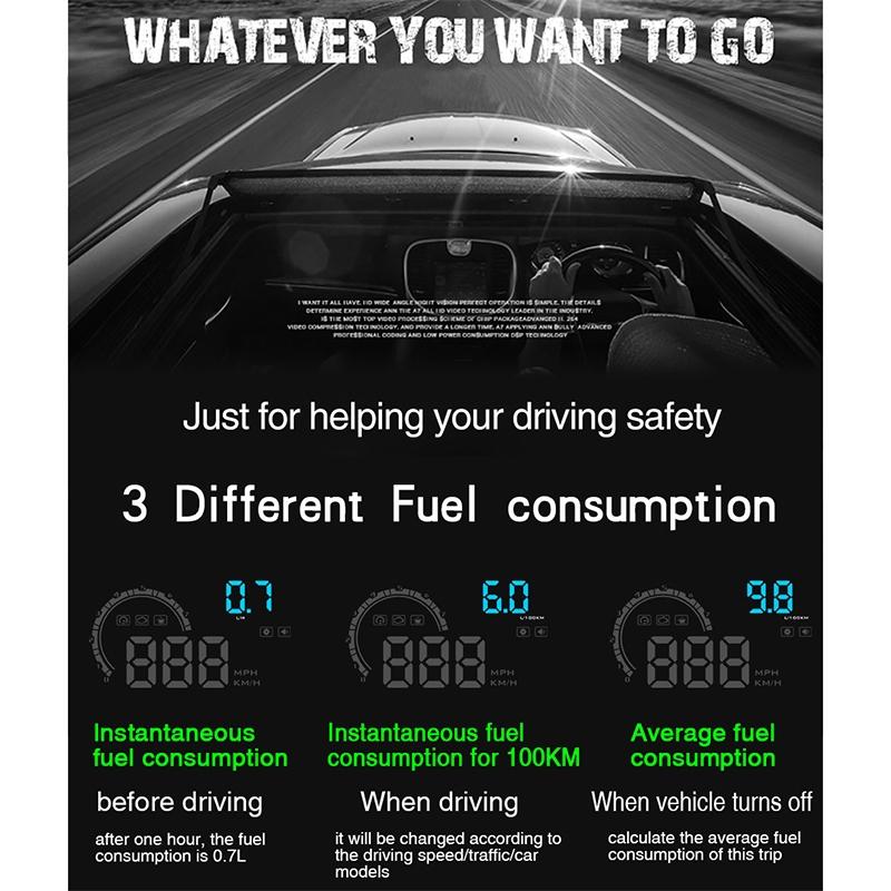 4 Inch Obd2+Gps Head Up Display Car Speed Revolving Speed Water Temp Battery Voltage Running Speed & Distance 12