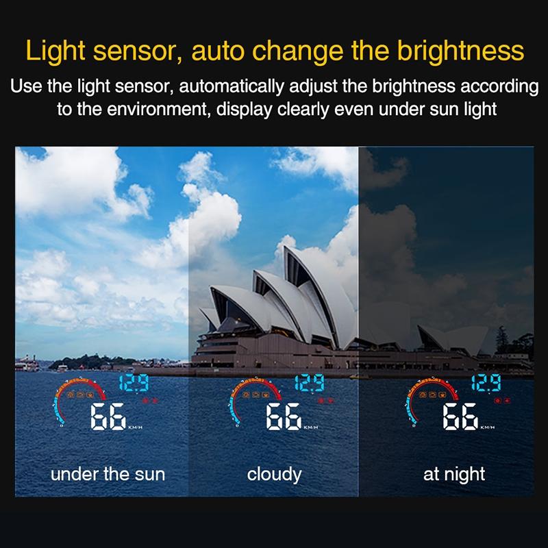4 Inch Obd2+Gps Head Up Display Car Speed Revolving Speed Water Temp Battery Voltage Running Speed & Distance 14