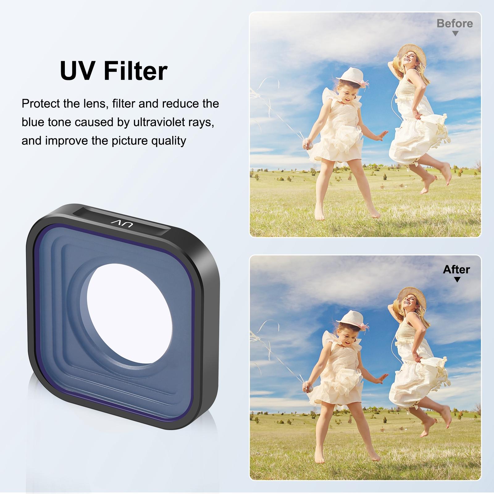 Gopro Action Camera Lens Filter - Compatible with Hero12 / 11 / 10 / 9 7