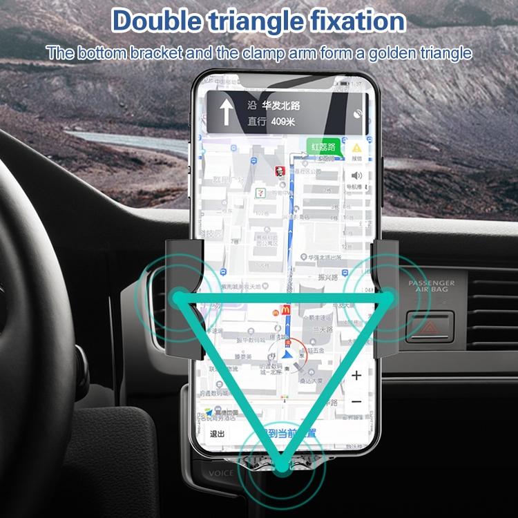 Wireless 10w Fast Charge Car Phone Holder with Voice Broadcast - Automatic 4