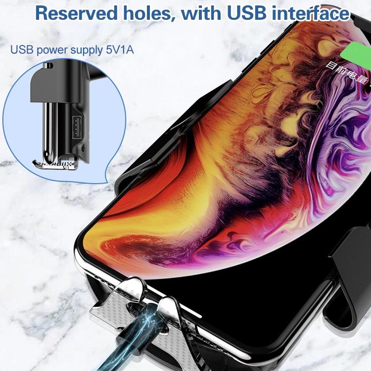 Wireless 10w Fast Charge Car Phone Holder with Voice Broadcast - Automatic 6