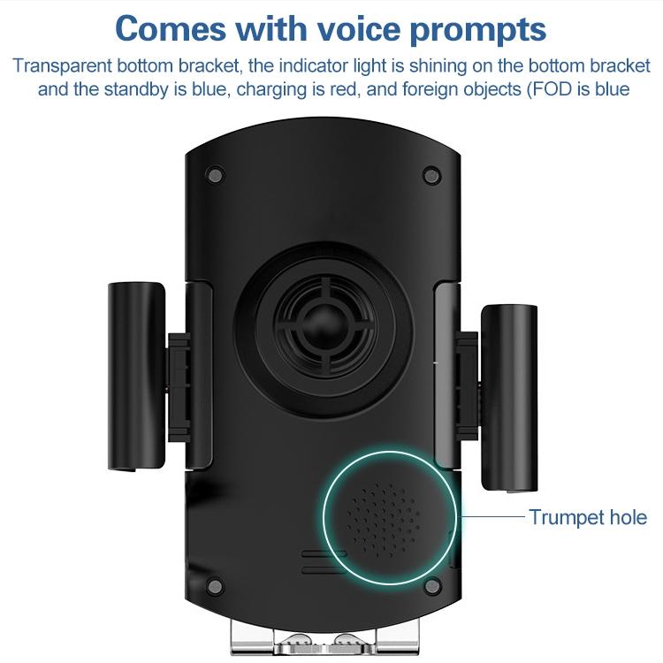 Wireless 10w Fast Charge Car Phone Holder with Voice Broadcast - Automatic 7