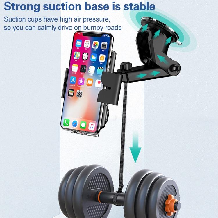 Wireless 10w Fast Charge Car Phone Holder with Voice Broadcast - Automatic 11