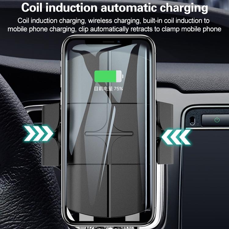 Wireless 10w Fast Charge Car Phone Holder with Voice Broadcast - Automatic 13