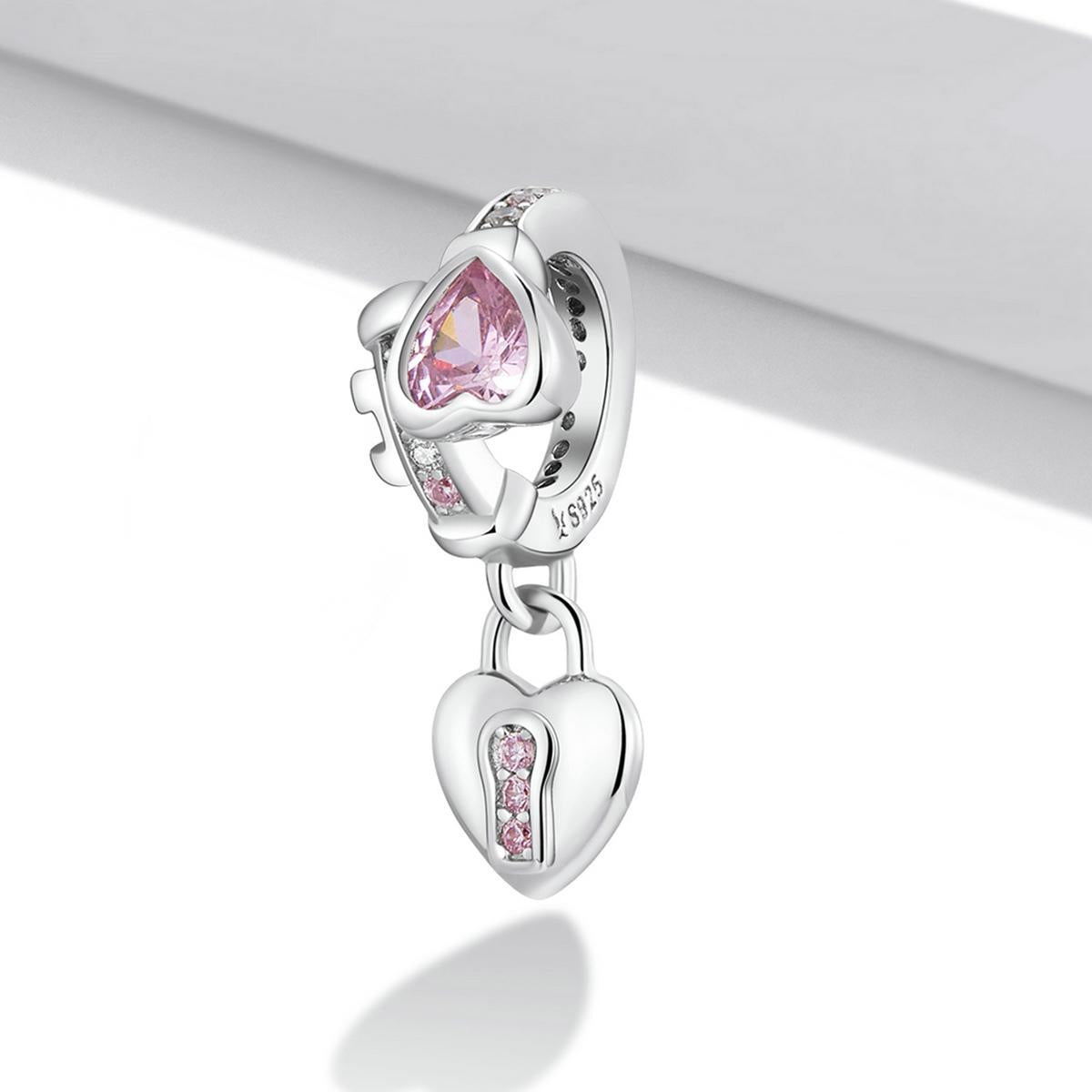 925 Sterling Silver Heart Lock Pendant For Diy Bracelets & Necklaces 3