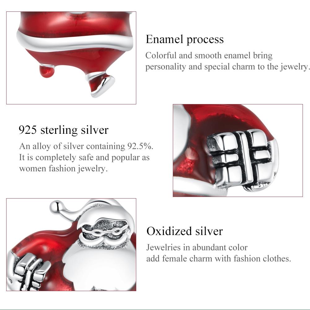 925 Sterling Silver Santa Bead For Diy Bracelet / Necklace 6
