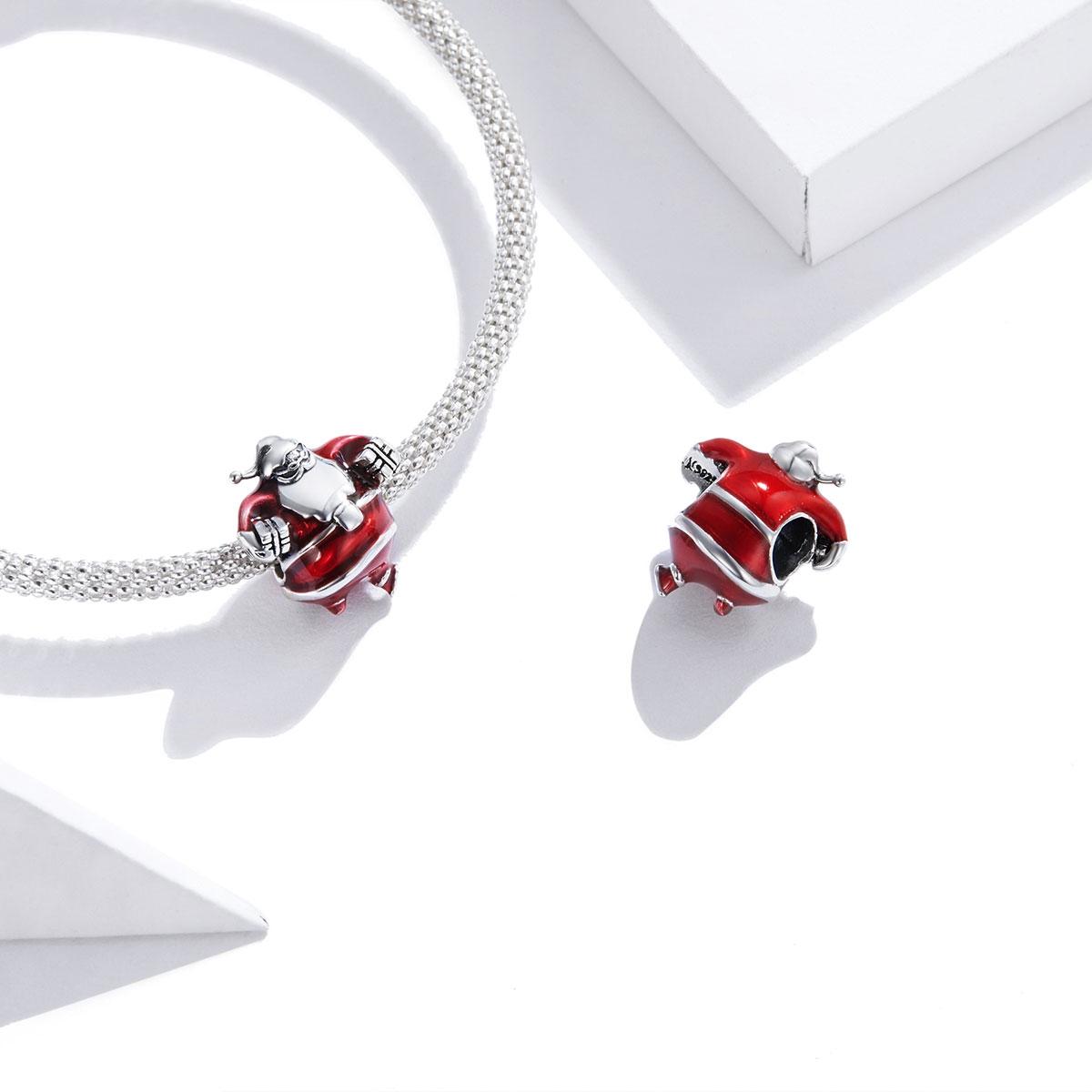 925 Sterling Silver Santa Bead For Diy Bracelet / Necklace 7