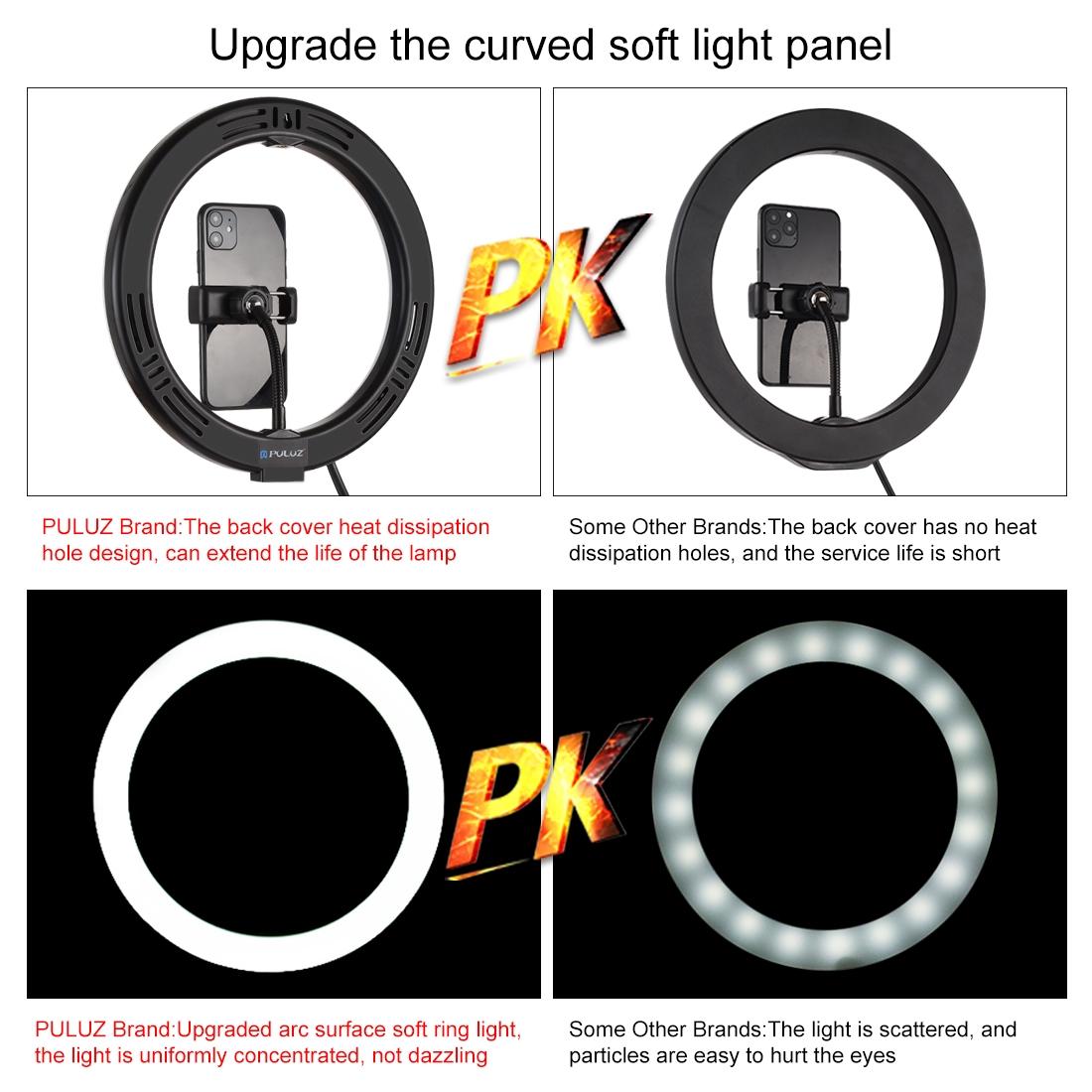 10.2 Rgbw Led Ring Light Kit with 1.1m Tripod Remote Ball Head and Phone Clamp 3