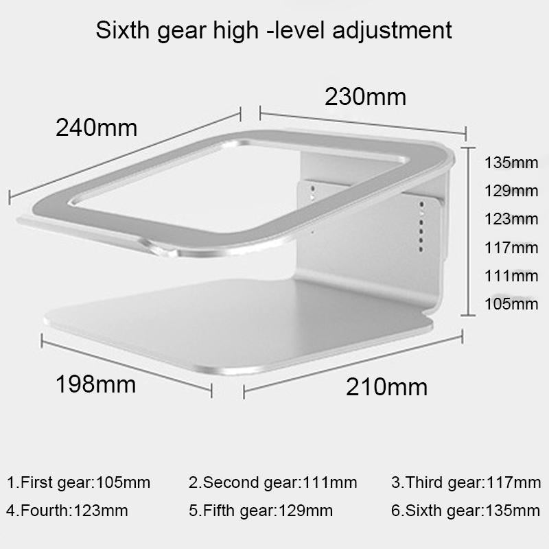 Adjustable Aluminum Laptop Stand - 360 Rotation Ergonomic 10-17 Inch - for Macbook Air Pro 4