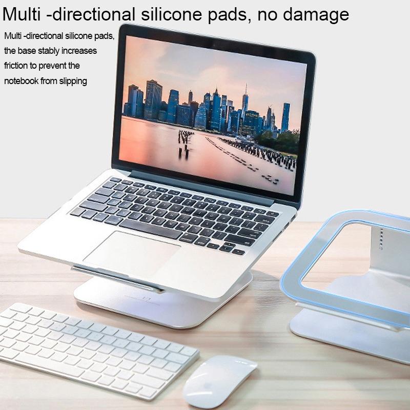 Adjustable Aluminum Laptop Stand - 360 Rotation Ergonomic 10-17 Inch - for Macbook Air Pro 7