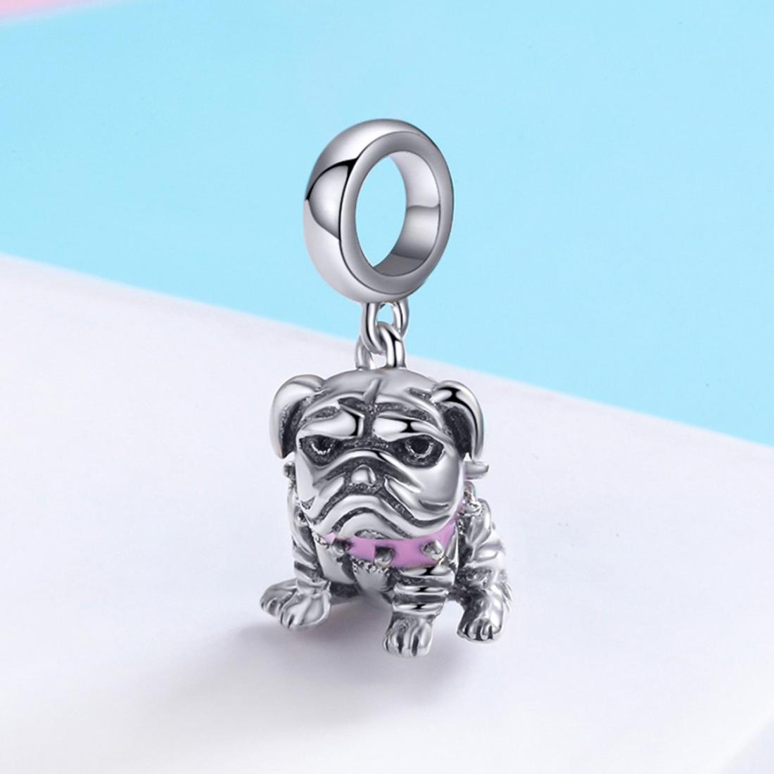 925 Sterling Silver Bulldog Beaded Charm Bracelet 3