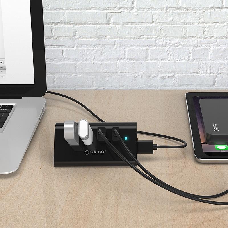 Desktop Usb 3.0 Hub With Phone / Tablet Holder & Led Indicator 5