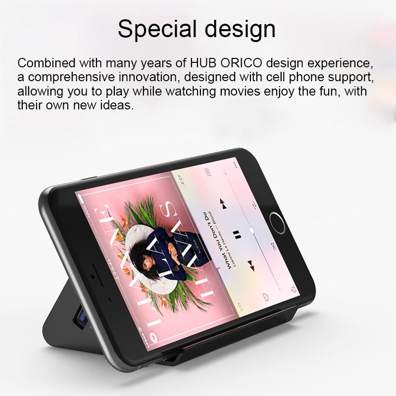 Desktop Usb 3.0 Hub With Phone / Tablet Holder & Led Indicator 12