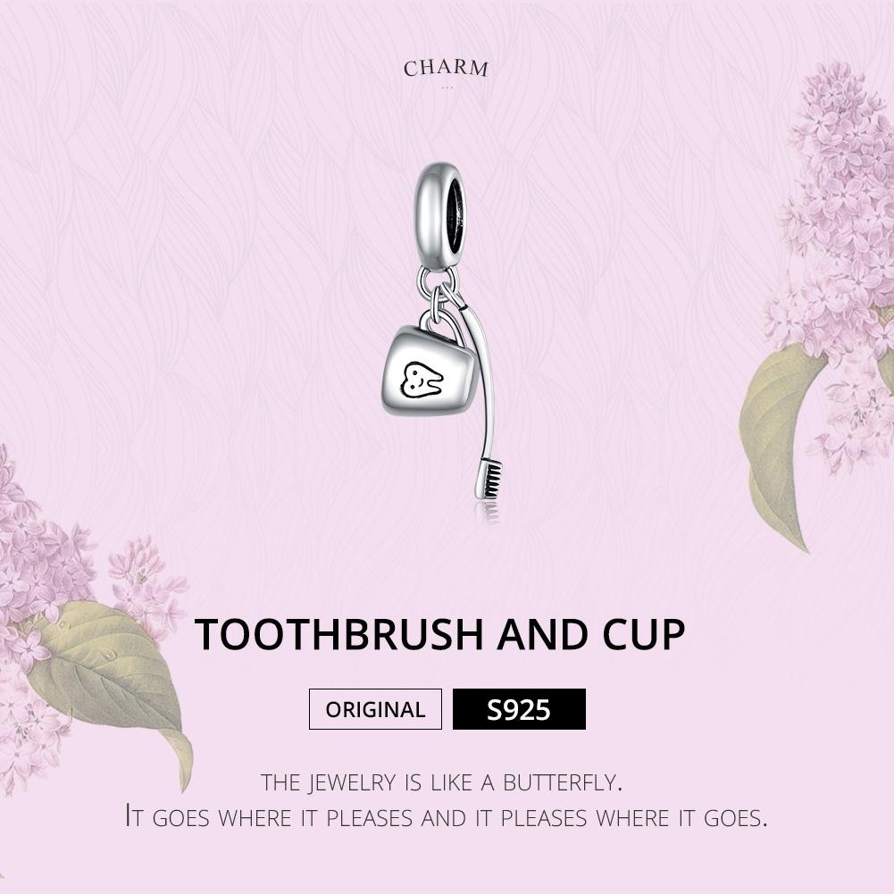 925 Sterling Silver Diy Toothbrush Cup Pendant 4