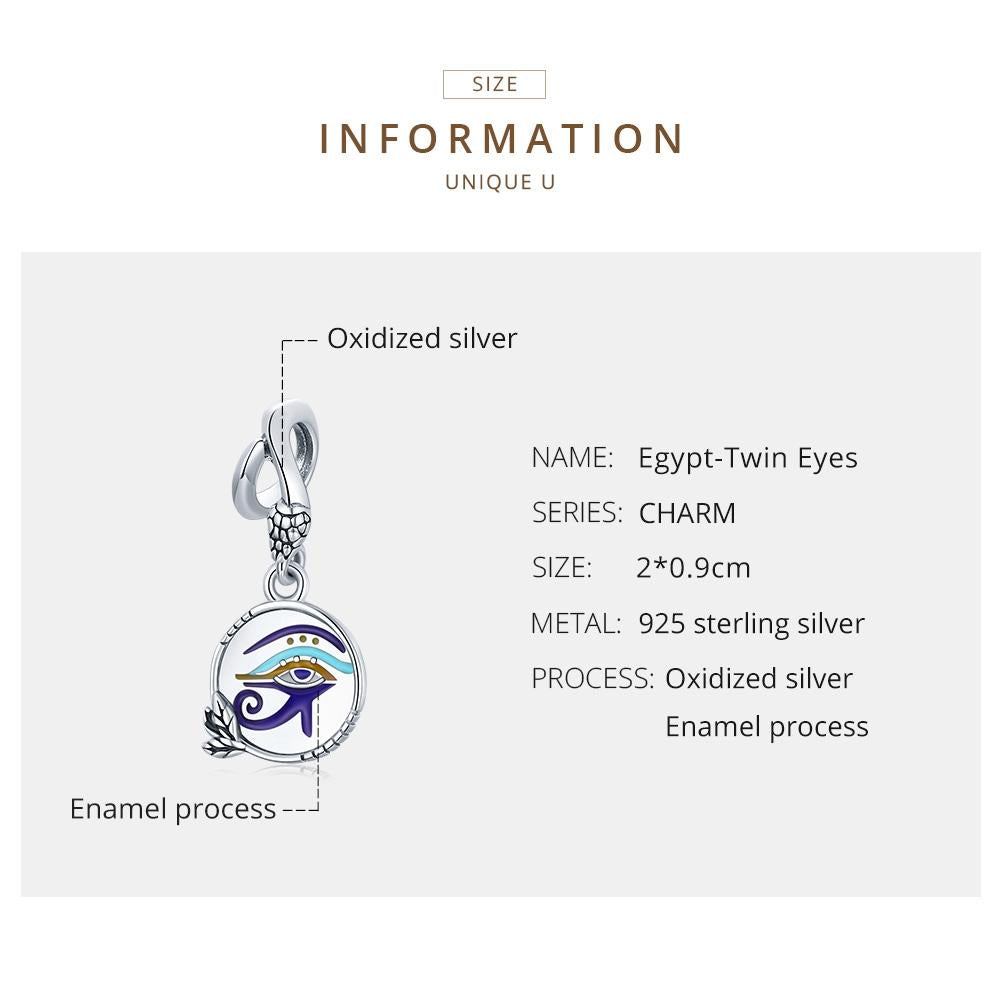 925 Sterling Silver Egyptian Twin Eyes Pendant 4