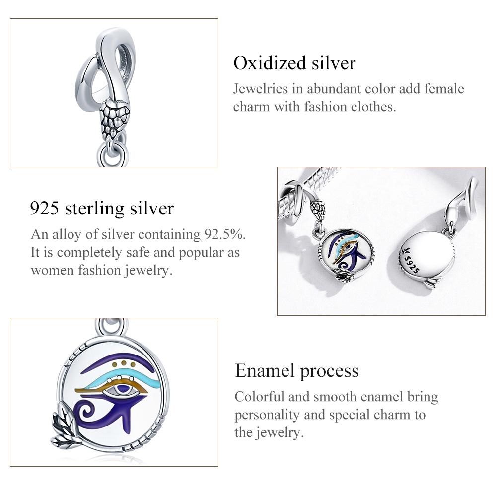 925 Sterling Silver Egyptian Twin Eyes Pendant 5