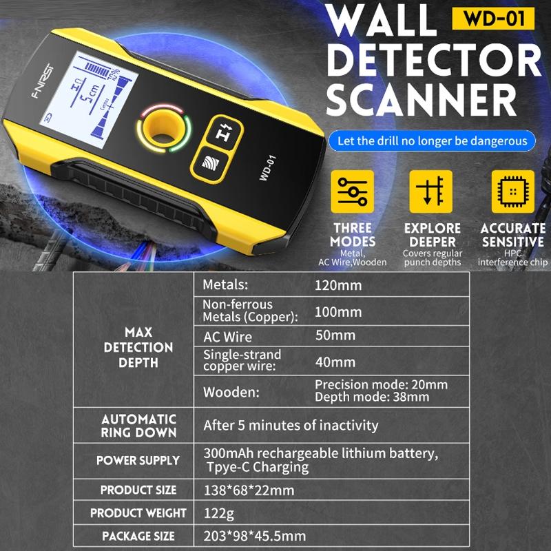 Multifunctional Wall Wire Detector - Load-bearing Dark Line Scanner 6
