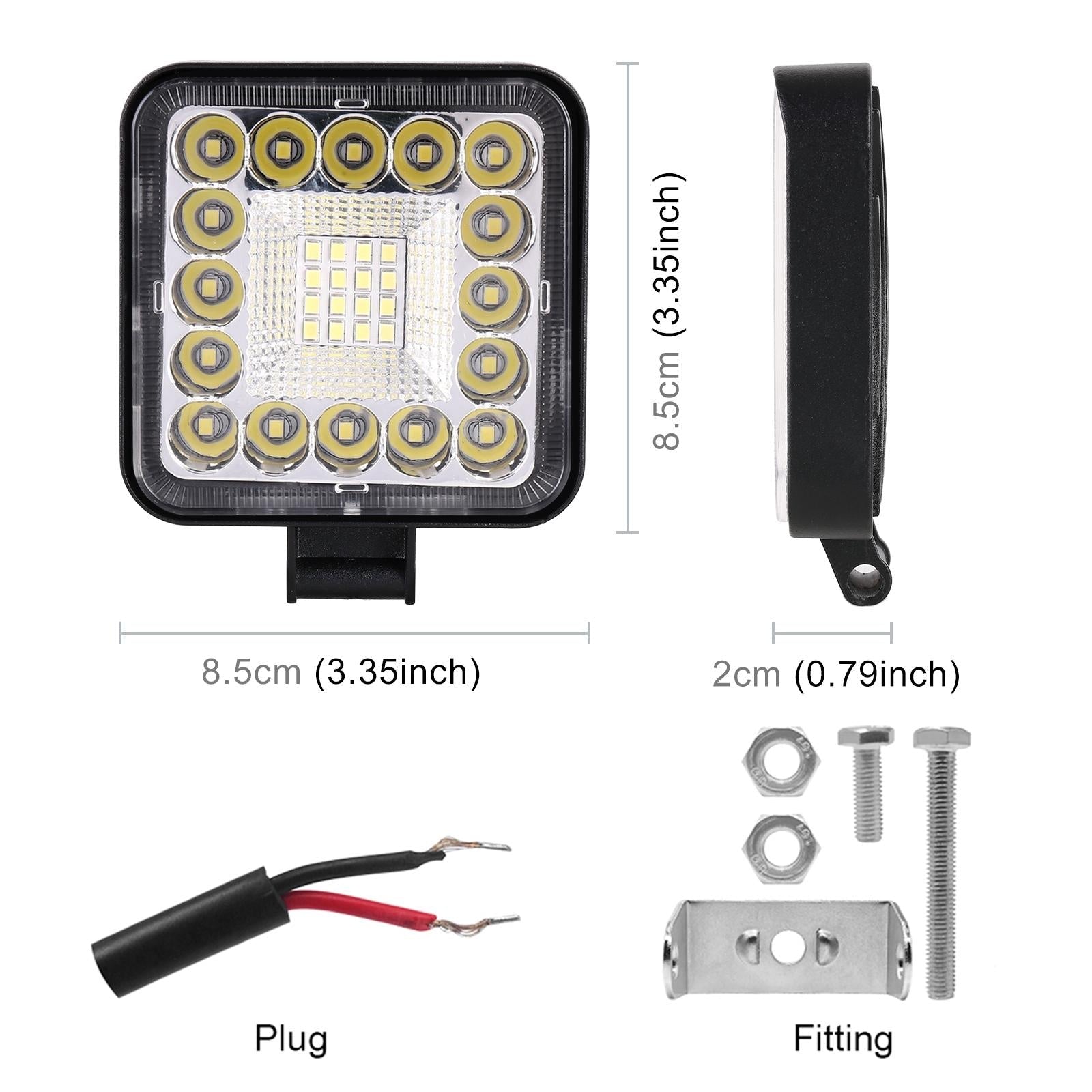 Car Square Work Light With 32Leds Smd - 2835 Lamp Beads 3