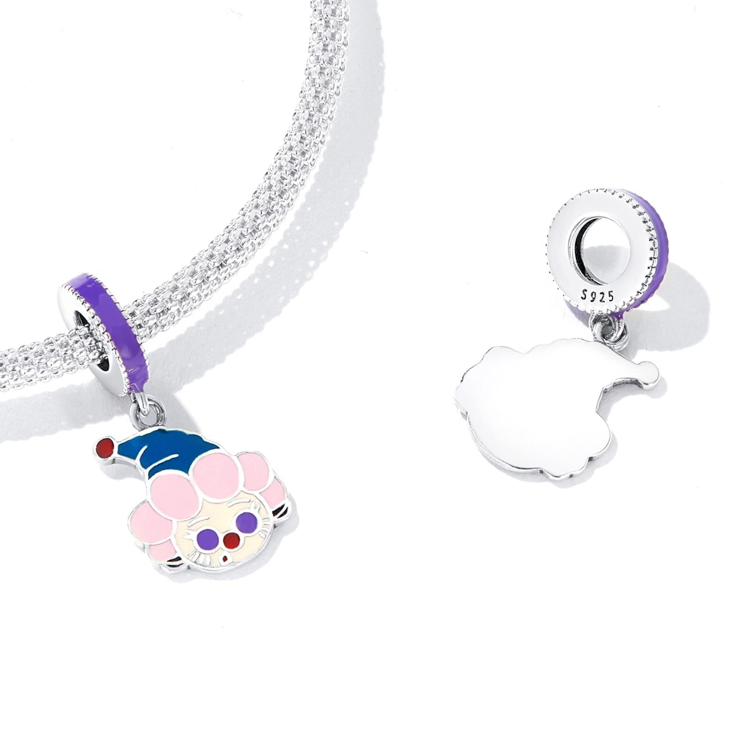925 Sterling Silver Clown Pendant For Diy Bracelets & Necklaces 6