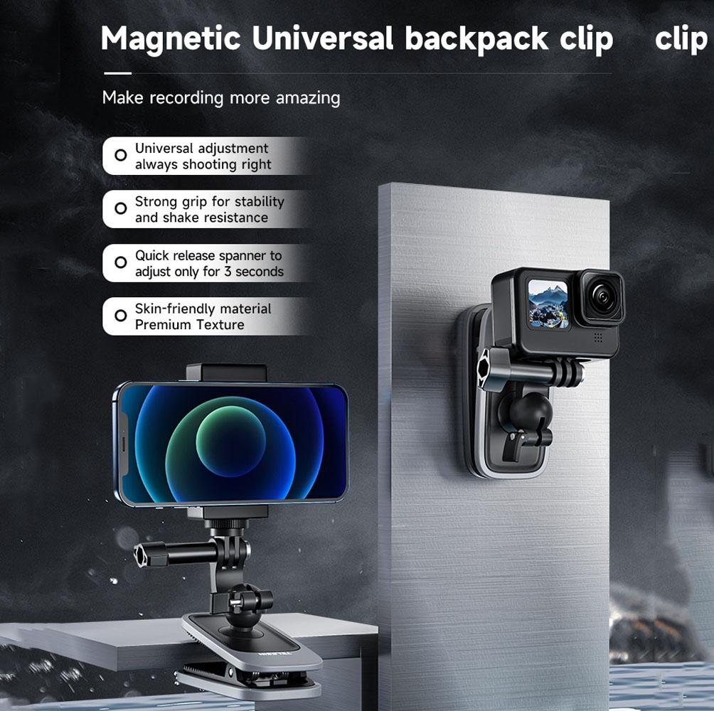 360 Degree Magnetic Backpack Clip Mount for Action Camera 4