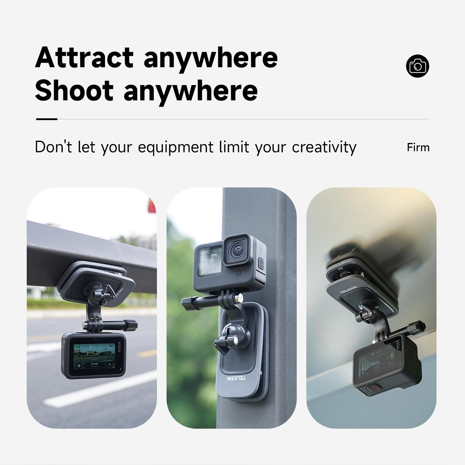 360 Degree Magnetic Backpack Clip Mount for Action Camera 7