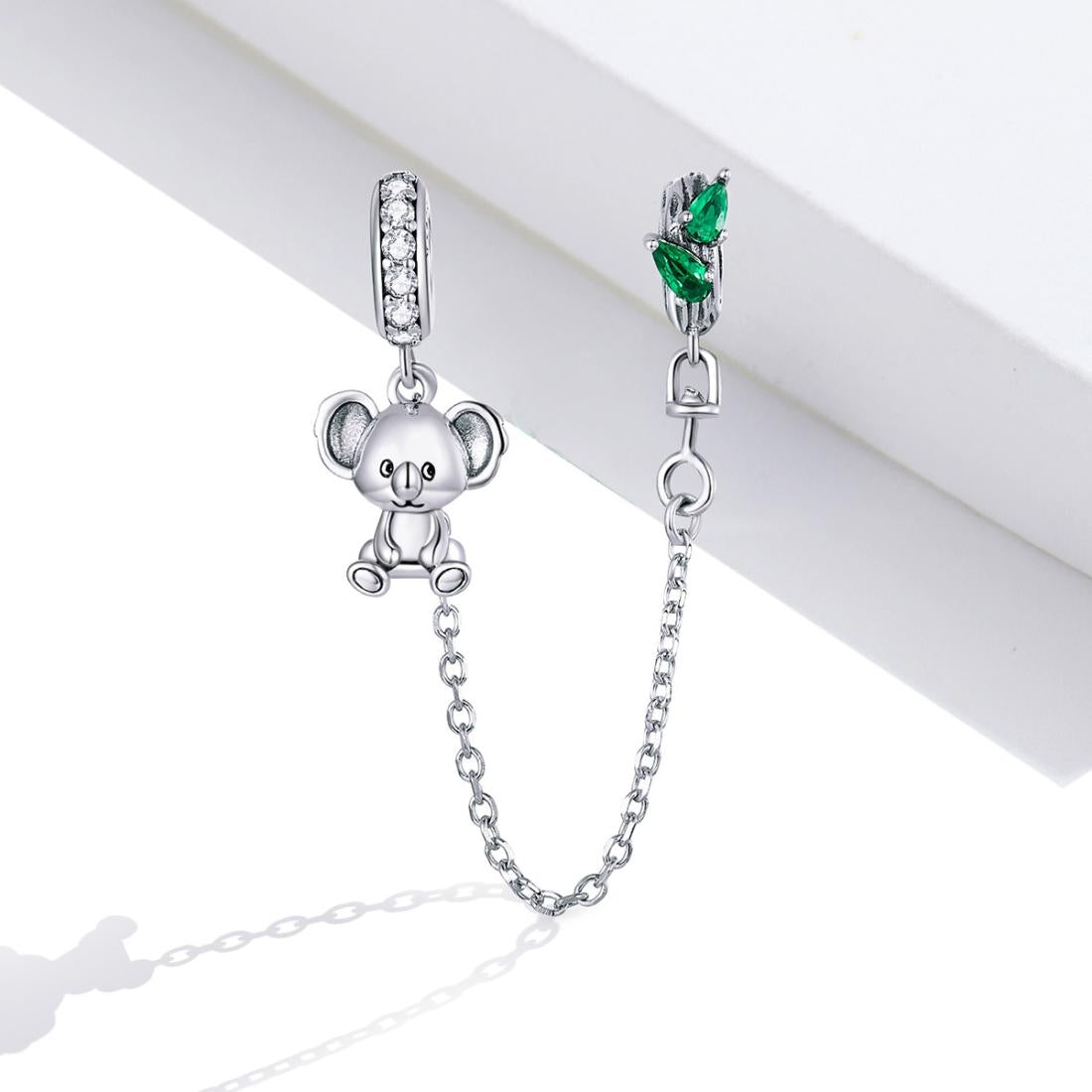 925 Sterling Silver Koala Safety Chain For Bracelets & Necklaces 3