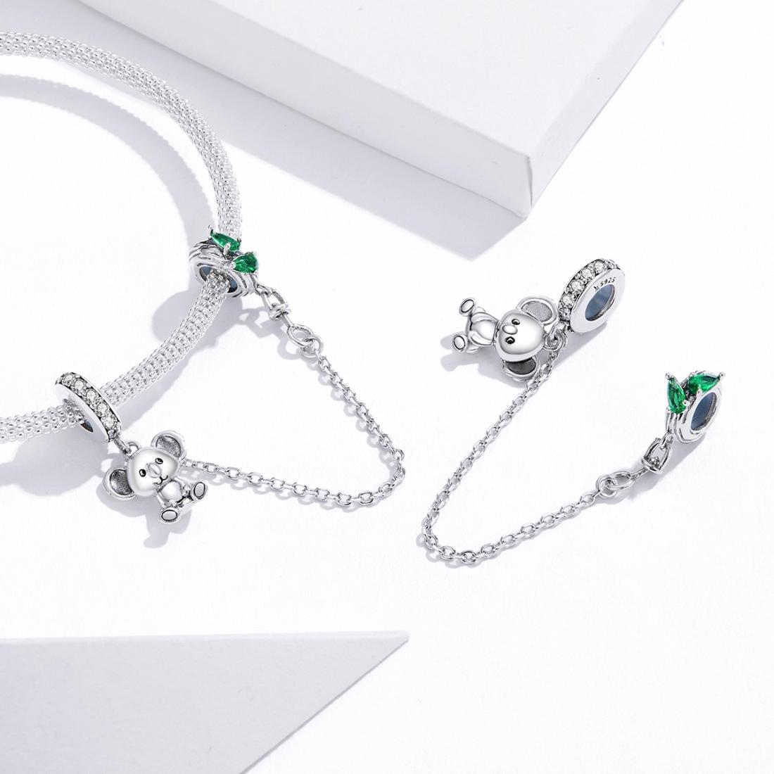 925 Sterling Silver Koala Safety Chain For Bracelets & Necklaces 7