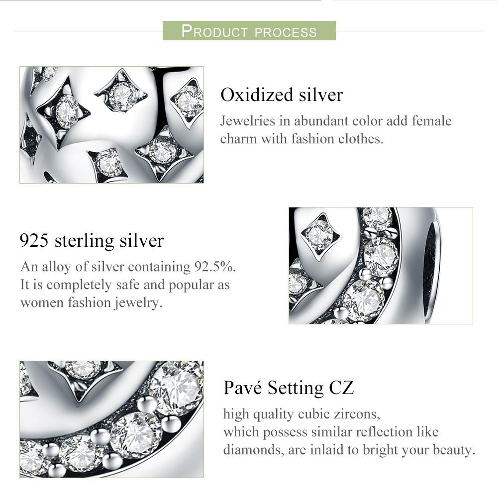 925 Sterling Silver Exquisite Star Diamond Beads For Diy Bracelets & Necklaces 5