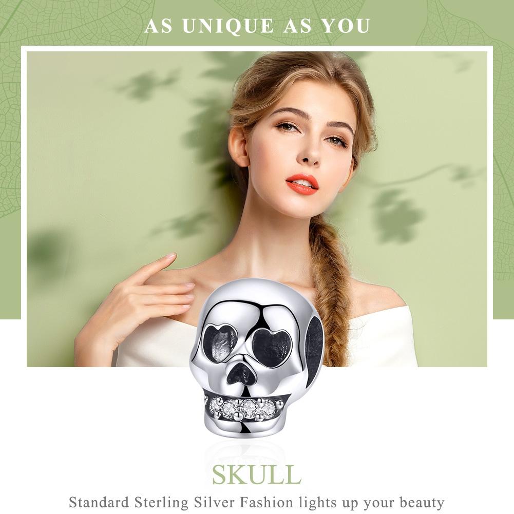 925 Sterling Silver Surprise Skull Bead For Diy Bracelet 4