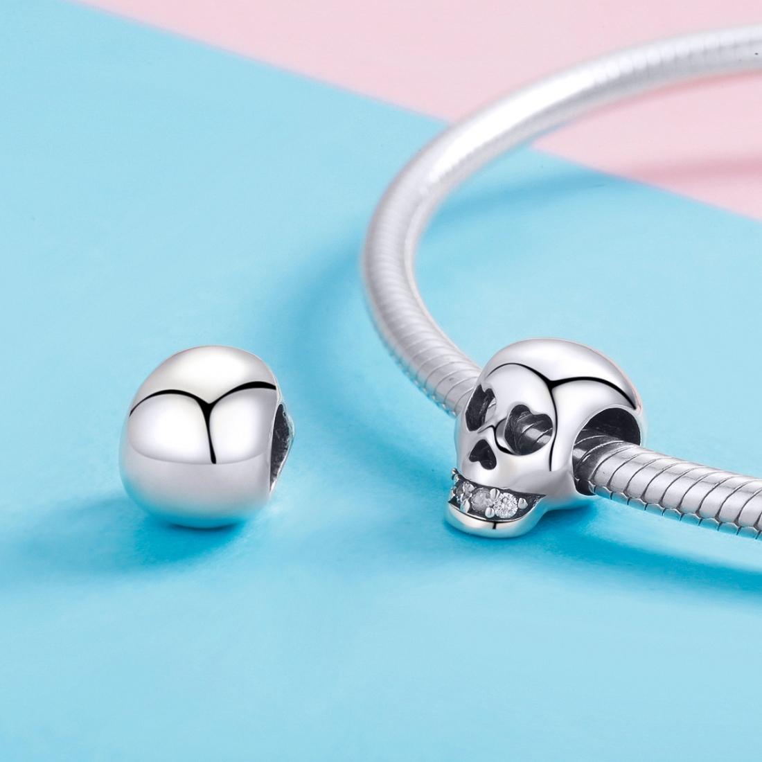 925 Sterling Silver Surprise Skull Bead For Diy Bracelet 6