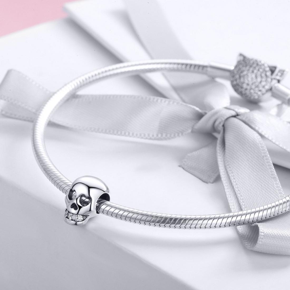 925 Sterling Silver Surprise Skull Bead For Diy Bracelet 7