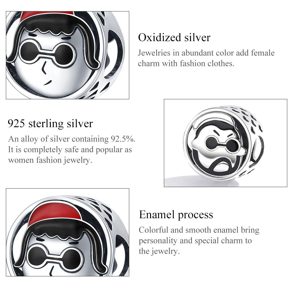 925 Sterling Silver Cartoon Avatar Beads For Diy Bracelets & Necklaces 5