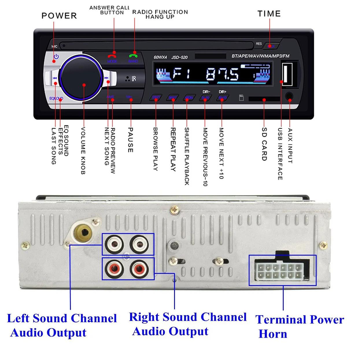Car Stereo Radio Mp3 Player With Bluetooth Fm Usb Sd - Ordinary Version 4