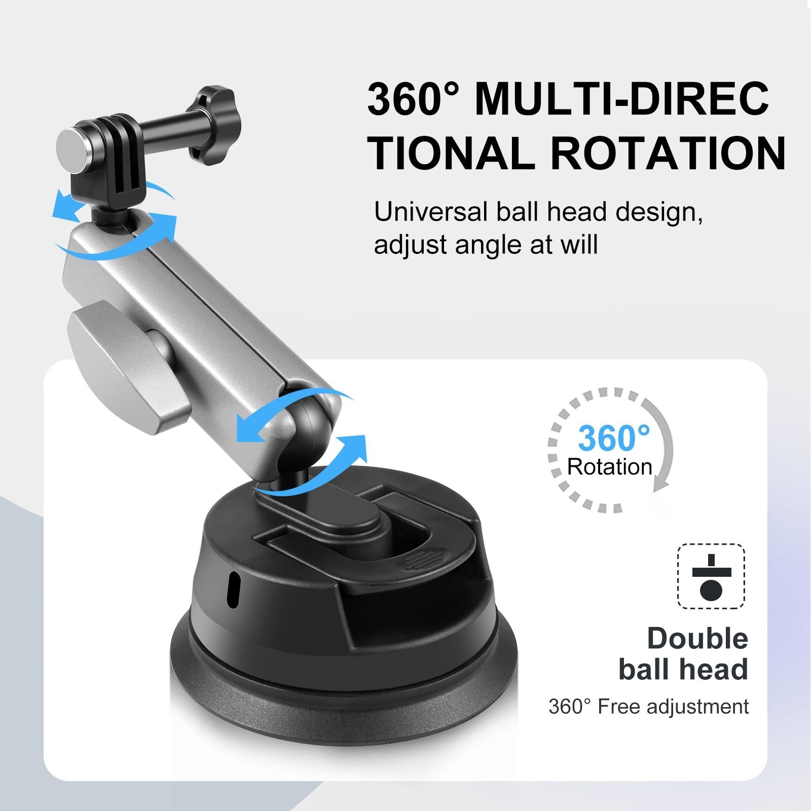 Suction Cup Arm Mount with Adapter and Screw 5